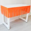 Orange fringe curtain banner for party decoration, birthday wedding wall backdrop 30x300cm - Macaron Orange