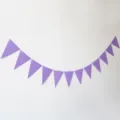 Purple paper triangle bunting banner string for holiday party decoration and room hanging decor. - Purple Triangle Banner