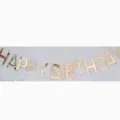Rose gold mirror finish HAPPY BIRTHDAY letter banner for children and adults birthday party decorations. - Rose Gold Letter Happy Birthday Banner / Rose Gold