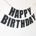 Black glitter happy birthday banner letter garland party hanging wall decoration set. - Black Glitter Birthday