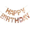 Rose gold mirror banner letter garland for party celebration decoration supplies. - Hollow Heart Rose Gold Birthday Decoration