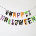 Halloween paper banner party hanging decoration spooky theme letters ghost festival holiday props - Halloween Skull Banner