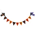 Halloween paper bunting banner decoration for party bar KTV festival hanging flags spooky style - Halloween Triangle Banner