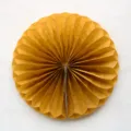 Yellow paper honeycomb ball decoration for table display, folding paper fan craft party decor. - Imitation Gold