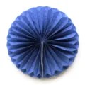 Detailed close-up showing the folded blue paper honeycomb ball texture and circular structure. - Dark Blue