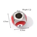 Stainless steel evil eye bead DIY charm for bracelet necklace jewelry making accessories. - Red