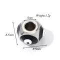 Stainless steel Nazar evil eye bead detail view, 8.5mm size and 3mm hole for DIY bracelet crafts. - Black