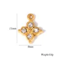 Pendentif Croix Strass Plaqué Or DIY Accessoire Bijoux Composant 11x9mm 0.6g mode - Style Croix / 5 Pièces