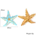 Stainless steel blue enamel & gold starfish pendant DIY necklace bracelet fashion accessory - Blue Starfish