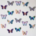 PVC laser transparent butterfly hanging garland for party and home decor, colorful detail view. - 2m / Colorful Butterfly Garlands (Paper)