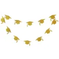 Detail de guirlande de chapeau de remise des diplomes paillete dore pour une fete. - Guirlandes de chapeau de diplôme dorées horizontales