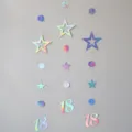 Holographic star number 18 hanging garland party decoration for birthday celebration supplies - Iridescent Silver 18th Birthday Garland
