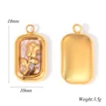 Gold stainless steel rose shell pendant DIY necklace bracelet jewelry accessory - Rose Flower / Gold