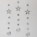 Silver star circle number 40 hanging bunting banner for birthday party decoration details. - Silver 40th Birthday Hanging Garland