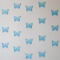 PVC transparent butterfly garland party hanging ornament for birthday home decoration detail view - 2m / PVC Laser Blue Butterfly Hanging Garland