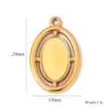 Roestvrijstalen ovale fotomedaillon hanger blank DIY ketting sieraden accessoires 24x15mm - Ovale Stijl (A0610) / 15x24mm / Goud