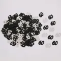 Coriandoli numero 60 neri e argentati per le decorazioni di feste di compleanno. - Paillettes nero e argento 60 / 10.00g