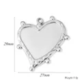 Roestvrij Stalen Hart Fotolijst Hanger DIY Ketting Graveerbaar Sieraad Deel moij - Hart Stijl (A0610) / 29x27mm / Staalkleur
