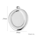 Roestvrij staal ovaal fotolijst hanger blanco DIY ketting sieraden accessoire 25x19mm - Ovale Stijl (A0610) / 19x25mm / Staalkleur