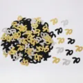 Coriandoli da tavolo neri oro e argentati per decorazioni di feste di compleanno. - Ghirlanda di paillettes nero oro argento 70 anni / 10.00g