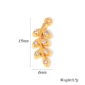 Pendentif feuille strass doré, petit accessoire de bijoux DIY pour fabrication de colliers. - Style Feuille / 5 Pièces