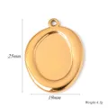 Gouden roestvrijstalen ovale medaillon hanger blanko DIY ketting sieraden accessoire 25x19mm - Ovale Stijl (A0610) / 19x25mm / Goud