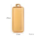 Roestvrij staal rechthoekige fotolijst hanger DIY ketting bedel goudkleurige bezel - Rechthoek Stijl (A0610) / 11x29mm / Goud