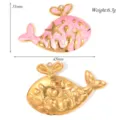 Edelstahl Rosa Wal Anhänger DIY Seestern Muschel Halskette Armband Schmuck Zubehör - Rosa Delfin