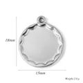 Roestvrijstalen ronde fotolijst hanger DIY ketting blanco sieraden accessoire 18x15mm - Ronde Stijl (A0610) / 15x18mm / Staalkleur
