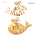 Edelstahl Ozean Wal Anhänger mit Emaille Stern Design für DIY Schmuck Zubehör - Delfin Weiß