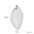 Roestvrijstalen lege fotolijst hanger DIY ketting sieraden accessoire 28x14mm item - Onregelmatige Stijl (A0610) / 14x28mm / Staalkleur