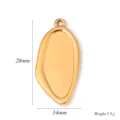 Gouden roestvrij staal onregelmatige hanger blank, 28x14mm DIY ketting accessoire. - Onregelmatige Stijl (A0610) / 14x28mm / Goud