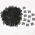 Coriandoli da tavolo numero 21 nero per decorazione festa di 21° compleanno chic. - Striscioni con šequin neri "21" / 10.00g