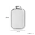 Roestvrij staal rechthoek blanco hanger DIY ketting bedel 21x12mm 3,1g accessoire - Octagon Stijl (A0610) / 12x21mm / Staalkleur