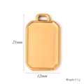 Gouden roestvrij staal afgesneden hoek blanco hanger DIY ketting sieraden 21x12mm - Octagon Stijl (A0610) / 12x21mm / Goud