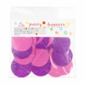 Detail shot of pink and purple glitter paper circle garland, perfect for party and birthday decor. - 2m / Glitter Purple & Rose Red Circle Garlands