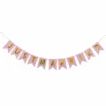 Pink Just Married banner wedding party decoration swallowtail flag bunting hanging decor - "Just Married" Fishtail Banner in Pink