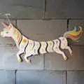 Bannière anniversaire licorne guirlande papier joyeux anniversaire fête colorée variante - Licorne corps entier