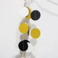 Guirlande De Cercles En Papier Or Noir Blanc Suspendue Fete Anniversaire Decoration Variante - 2m / Guirlande à cercles noir, blanc et or