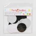 2M glitter circle paper garland for party birthday wedding hanging wall decorations - 2m / Black, White & Glitter Silver Circle Garlands