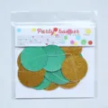 Green and gold glitter paper circle garland banner set for party and birthday decor - 2m / Glitter Gold and Glitter Green Circle Garland