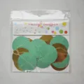 Party banner round paper garland circle dots hanging decoration for birthday wedding celebration - 2m / Glitter Green and Mirror Gold Circle Garland
