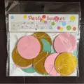 Stitched round paper garland for party and birthday celebration, colorful glitter circles. - 2m / 2m Dark Green Glitter Streamer