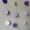2m paper circle garland for party decoration, purple and white hanging paper banner for birthday. - 2m / Dark Purple Light Purple And White Circles