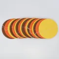 Colorful circular paper garland hanging decoration brown orange yellow party set variant - 2m / Orange, Yellow & Dark Coffee Circle Garland