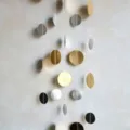 2M hanging paper circle garland party decoration gold silver black round paper dots - 2m / 2m Large Gold & Small Silver Circle Garland