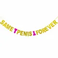Gold Glitzer Junggesellinnenabschied Banner, lustige Party Hängedeko für Feiern und Events. - Rosarot „SAME“ Rosarot „PENIS FOREVER“ (Gold)