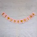 Rosa glitzernde papier buchstaben banner für babyparty dekoration, schönes hängendes girlanden schild. - Spanisch "Niña" Dekoration - Rosa