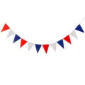 Red white and blue triangle bunting banner for party decoration, hanging pennant flag. - Red White Blue Triangle Banner