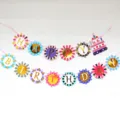 Colorful paper birthday banner with letters and cake design for party decoration. - Colorful Sunflower